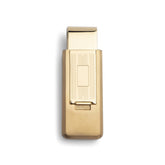 Stainless Steel Gold PVD Finish Flip Money Clip with Square Center